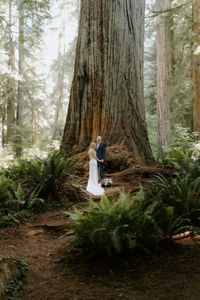 cute picture of the bride and groom holding hands