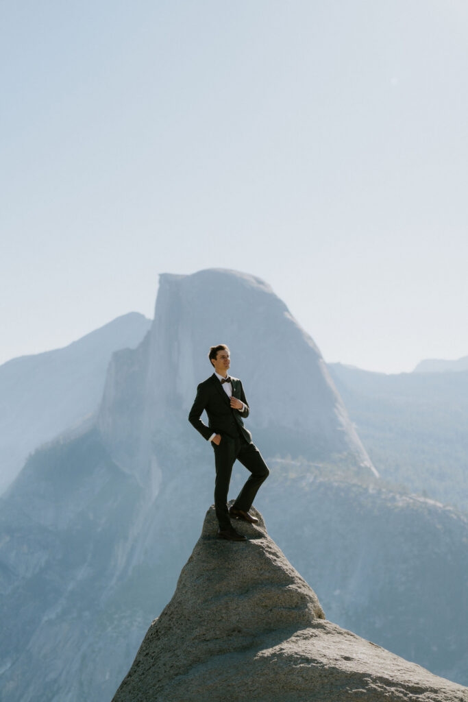 portrait of the groom before his elopement ceremony