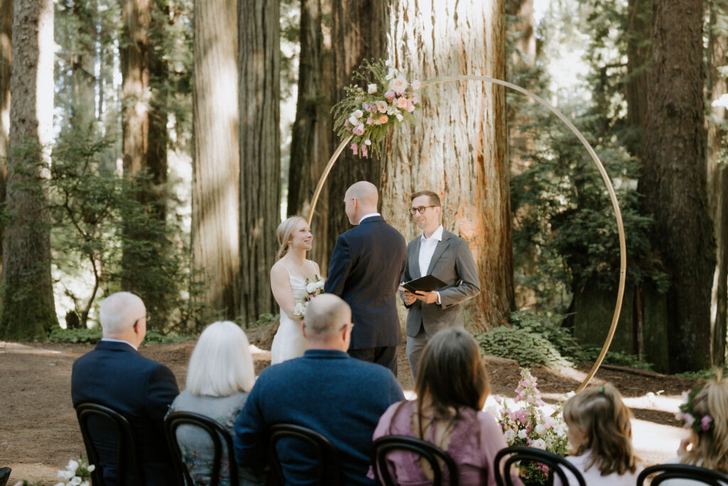 bride and groom emotional during their ceremony