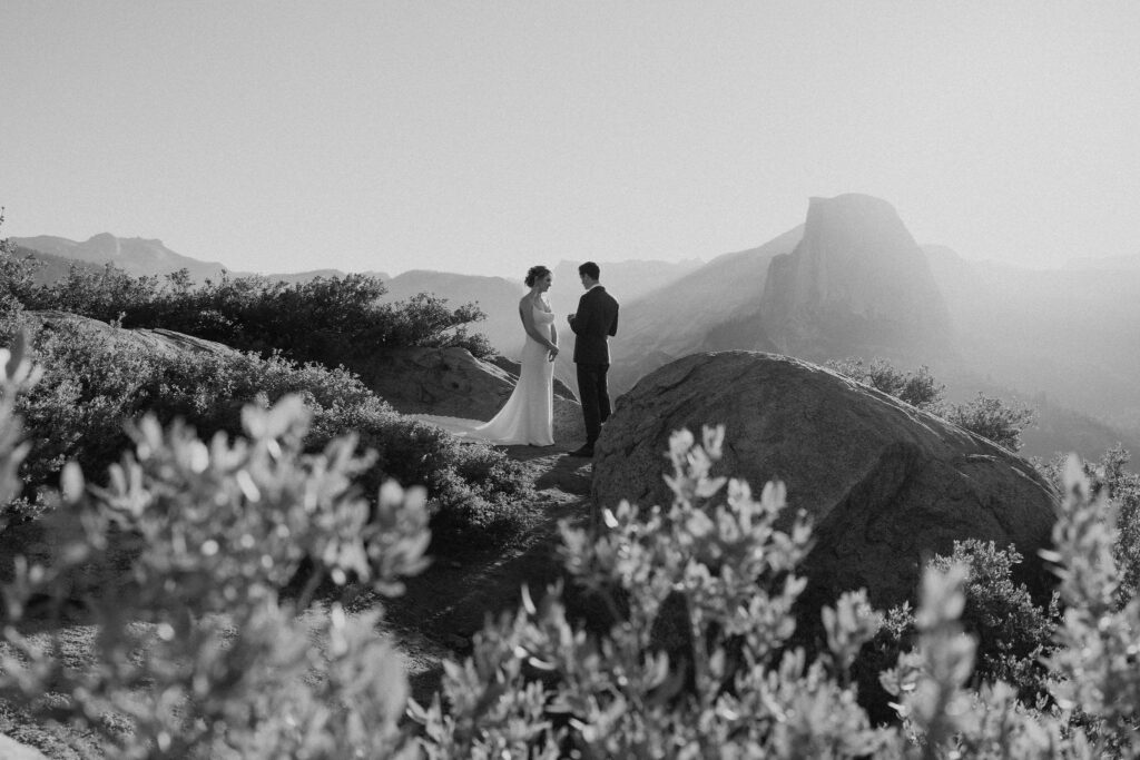 bride and groom emotional during their private vows