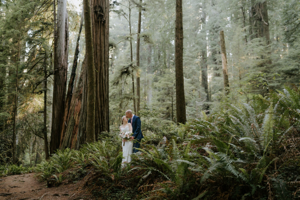 cute picture of the bride and groom at their adventurous elopement