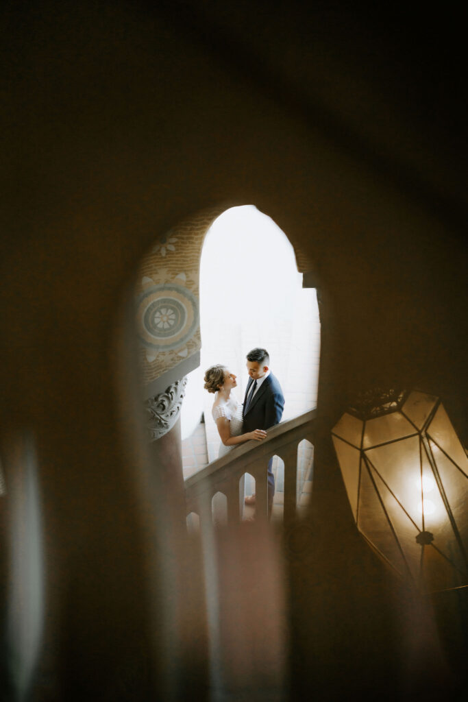 cute picture of the newlyweds holding hands