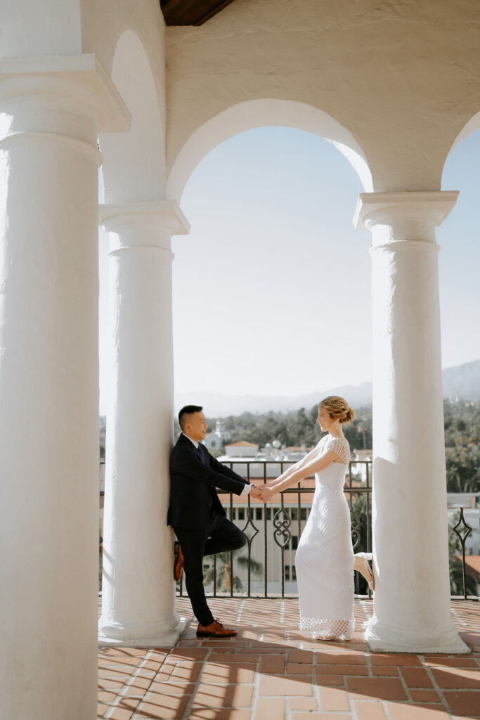 golden hour bridal portraits in santa barbara