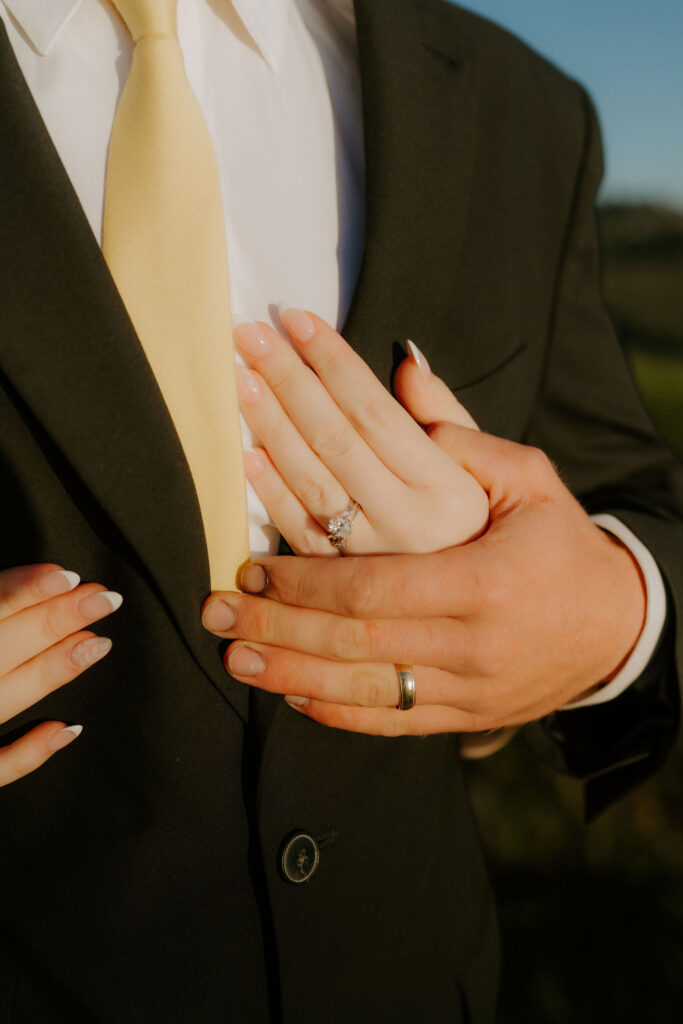 Close-up shot of the wedding ring