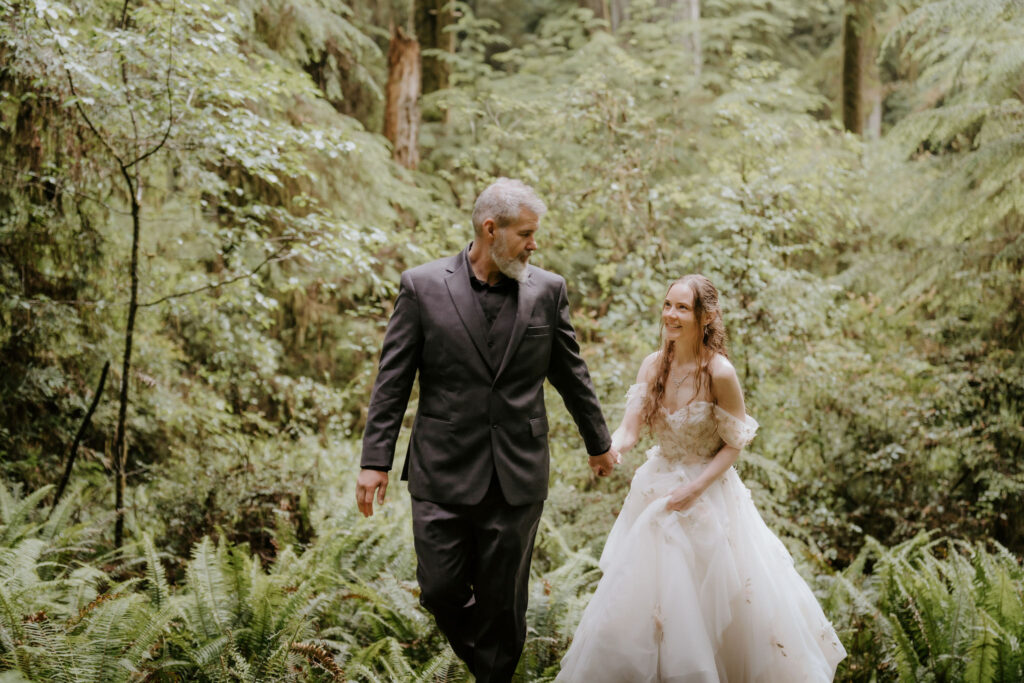 Bride and groom at their intimate elopement
