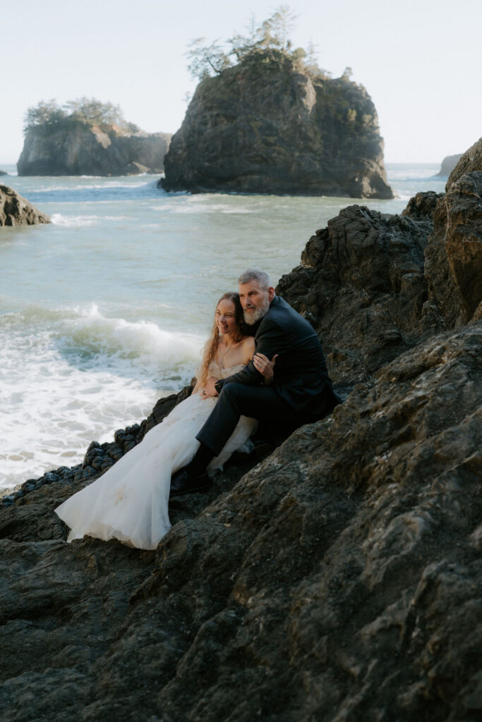 cute picture of the newlyweds hugging