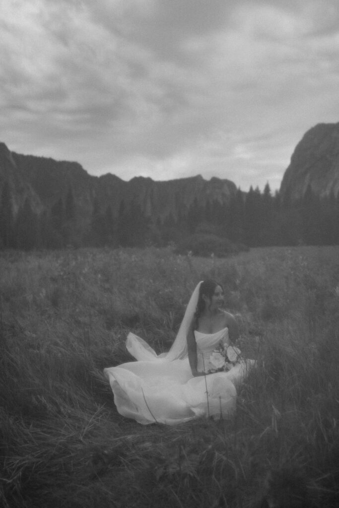 beautiful picture of the bride after her dream wedding ceremony