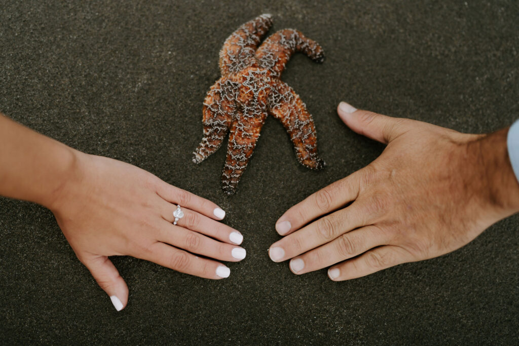 closeup shot of the engagement ring