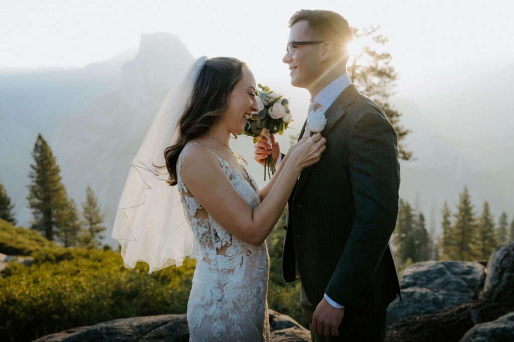 cute picture of the bride and groom at their dream elopement