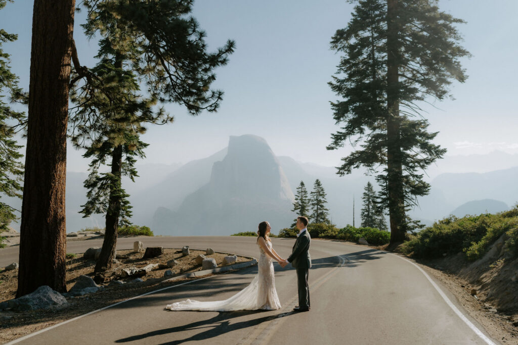 cute picture of the newlyweds at their dream elopment