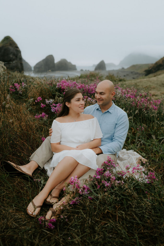happy couple at their dream engagement portraits