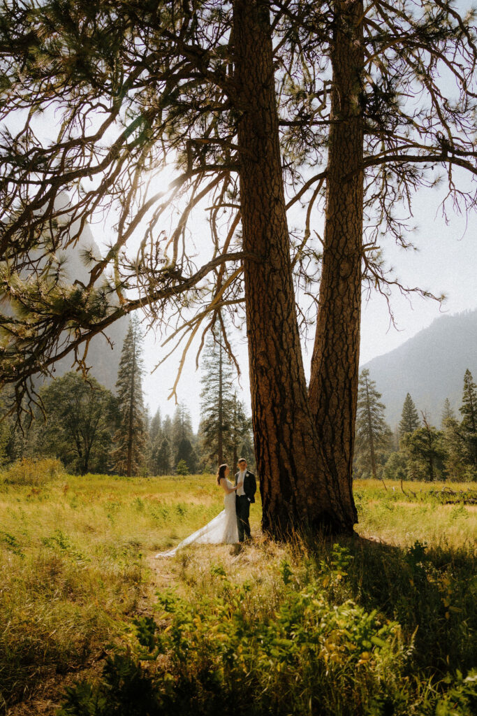 cute picture of the bride and groom at their dream elopement
