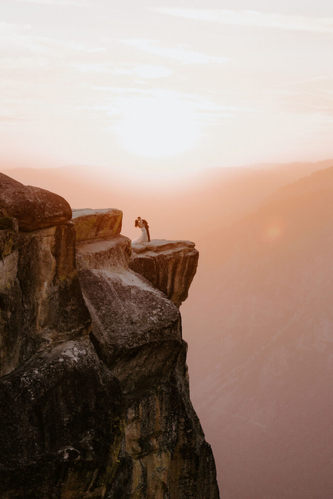 cute picture of the newlyweds in yosemite