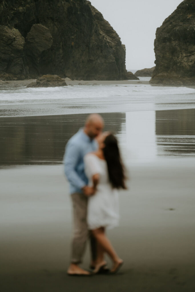 adventurous engagement portraits on the coast