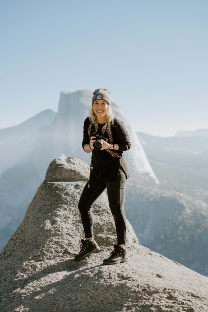 northern California photographer posing in Yosemite