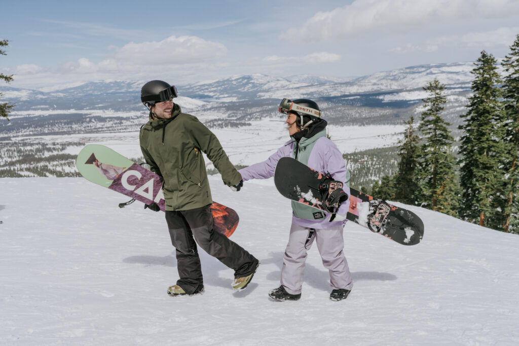 Snowboarders at Northstar Resort Lake Tahoe during Lake Tahoe proposal